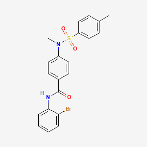 molecular formula C21H19BrN2O3S B3645298 N-(2-bromophenyl)-4-{methyl[(4-methylphenyl)sulfonyl]amino}benzamide 