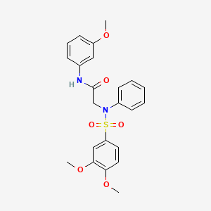 molecular formula C23H24N2O6S B3645306 N~2~-[(3,4-dimethoxyphenyl)sulfonyl]-N-(3-methoxyphenyl)-N~2~-phenylglycinamide 