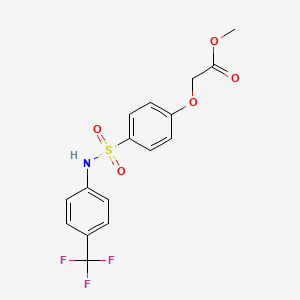 molecular formula C16H14F3NO5S B3645317 Methyl 2-[4-[[4-(trifluoromethyl)phenyl]sulfamoyl]phenoxy]acetate 