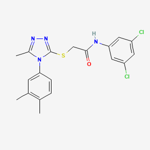 molecular formula C19H18Cl2N4OS B3645373 N-(3,5-dichlorophenyl)-2-{[4-(3,4-dimethylphenyl)-5-methyl-4H-1,2,4-triazol-3-yl]sulfanyl}acetamide 