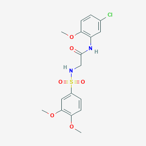 molecular formula C17H19ClN2O6S B3645388 N-(5-chloro-2-methoxyphenyl)-2-[(3,4-dimethoxyphenyl)sulfonylamino]acetamide 