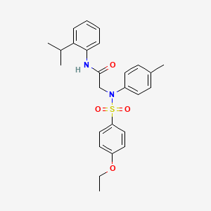 molecular formula C26H30N2O4S B3645470 N~2~-[(4-ethoxyphenyl)sulfonyl]-N~1~-(2-isopropylphenyl)-N~2~-(4-methylphenyl)glycinamide 