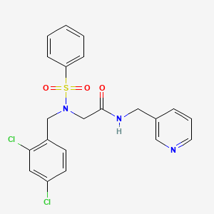 molecular formula C21H19Cl2N3O3S B3645478 N~2~-(2,4-dichlorobenzyl)-N~2~-(phenylsulfonyl)-N-(pyridin-3-ylmethyl)glycinamide 