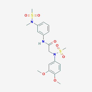 molecular formula C19H25N3O7S2 B3645525 N~2~-(3,4-dimethoxyphenyl)-N~1~-{3-[methyl(methylsulfonyl)amino]phenyl}-N~2~-(methylsulfonyl)glycinamide 