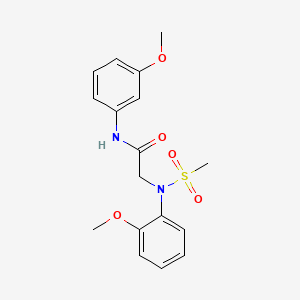 molecular formula C17H20N2O5S B3645533 N-(3-METHOXYPHENYL)-2-[N-(2-METHOXYPHENYL)METHANESULFONAMIDO]ACETAMIDE 