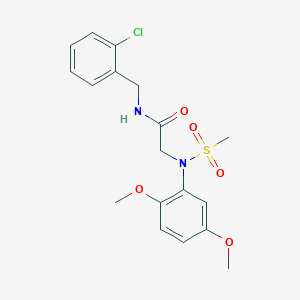 molecular formula C18H21ClN2O5S B3645583 N~1~-(2-chlorobenzyl)-N~2~-(2,5-dimethoxyphenyl)-N~2~-(methylsulfonyl)glycinamide 