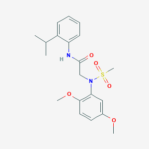 molecular formula C20H26N2O5S B3645792 N~2~-(2,5-dimethoxyphenyl)-N~1~-(2-isopropylphenyl)-N~2~-(methylsulfonyl)glycinamide 
