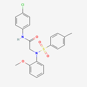 molecular formula C22H21ClN2O4S B3645798 N-(4-CHLOROPHENYL)-2-[N-(2-METHOXYPHENYL)4-METHYLBENZENESULFONAMIDO]ACETAMIDE 