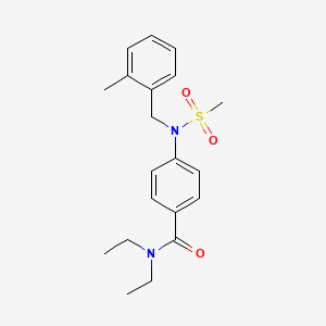 molecular formula C20H26N2O3S B3645833 N,N-diethyl-4-[(2-methylphenyl)methyl-methylsulfonylamino]benzamide 