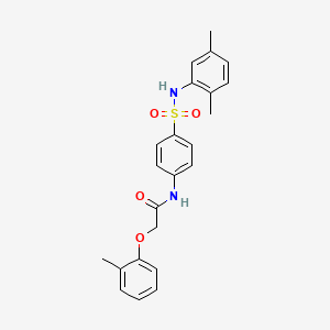 molecular formula C23H24N2O4S B3645976 N-(4-{[(2,5-dimethylphenyl)amino]sulfonyl}phenyl)-2-(2-methylphenoxy)acetamide 