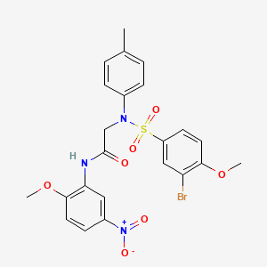 molecular formula C23H22BrN3O7S B3645978 N~2~-[(3-bromo-4-methoxyphenyl)sulfonyl]-N~1~-(2-methoxy-5-nitrophenyl)-N~2~-(4-methylphenyl)glycinamide 