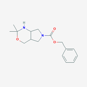 molecular formula C16H22N2O3 B036460 Benzyl 2,2-dimethylhexahydropyrrolo[3,4-d][1,3]oxazine-6(4H)-carboxylate CAS No. 1346597-57-6