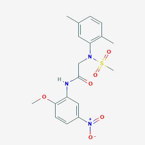 molecular formula C18H21N3O6S B3646044 N~2~-(2,5-dimethylphenyl)-N~1~-(2-methoxy-5-nitrophenyl)-N~2~-(methylsulfonyl)glycinamide 