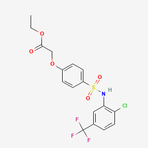 molecular formula C17H15ClF3NO5S B3646064 Ethyl 2-[4-[[2-chloro-5-(trifluoromethyl)phenyl]sulfamoyl]phenoxy]acetate 