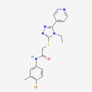 molecular formula C18H18BrN5OS B3646221 N-(4-bromo-3-methylphenyl)-2-{[4-ethyl-5-(4-pyridinyl)-4H-1,2,4-triazol-3-yl]thio}acetamide 