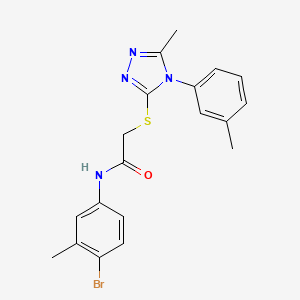molecular formula C19H19BrN4OS B3646227 N-(4-bromo-3-methylphenyl)-2-[[5-methyl-4-(3-methylphenyl)-1,2,4-triazol-3-yl]sulfanyl]acetamide 
