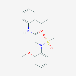 molecular formula C18H22N2O4S B3646240 N-(2-ethylphenyl)-2-(2-methoxy-N-methylsulfonylanilino)acetamide 