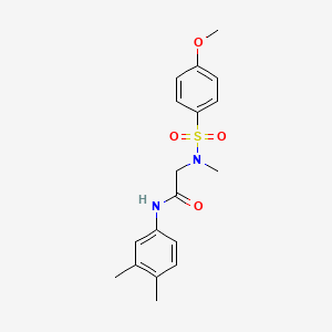 molecular formula C18H22N2O4S B3646251 N-(3,4-dimethylphenyl)-N~2~-[(4-methoxyphenyl)sulfonyl]-N~2~-methylglycinamide 
