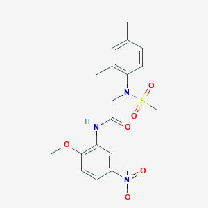 molecular formula C18H21N3O6S B3646255 N~2~-(2,4-dimethylphenyl)-N~1~-(2-methoxy-5-nitrophenyl)-N~2~-(methylsulfonyl)glycinamide 
