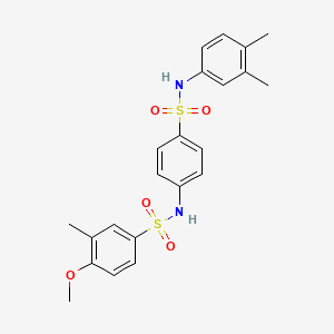 molecular formula C22H24N2O5S2 B3646287 N-(4-{[(3,4-dimethylphenyl)amino]sulfonyl}phenyl)-4-methoxy-3-methylbenzenesulfonamide 