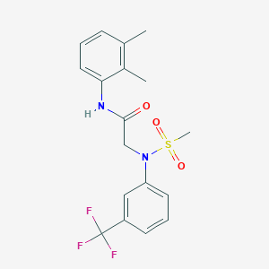 molecular formula C18H19F3N2O3S B3646406 N-(2,3-dimethylphenyl)-2-[N-methylsulfonyl-3-(trifluoromethyl)anilino]acetamide 