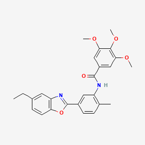 molecular formula C26H26N2O5 B3646435 N-[5-(5-ethyl-1,3-benzoxazol-2-yl)-2-methylphenyl]-3,4,5-trimethoxybenzamide 