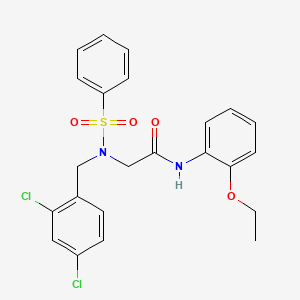 molecular formula C23H22Cl2N2O4S B3646441 N~2~-(2,4-dichlorobenzyl)-N-(2-ethoxyphenyl)-N~2~-(phenylsulfonyl)glycinamide 