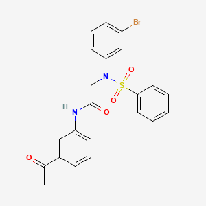 molecular formula C22H19BrN2O4S B3646524 N~1~-(3-acetylphenyl)-N~2~-(3-bromophenyl)-N~2~-(phenylsulfonyl)glycinamide 