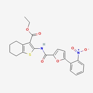 molecular formula C22H20N2O6S B3646562 Ethyl 2-[[5-(2-nitrophenyl)furan-2-carbonyl]amino]-4,5,6,7-tetrahydro-1-benzothiophene-3-carboxylate 