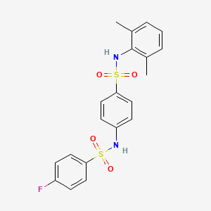 molecular formula C20H19FN2O4S2 B3646756 N-(4-{[(2,6-dimethylphenyl)amino]sulfonyl}phenyl)-4-fluorobenzenesulfonamide 