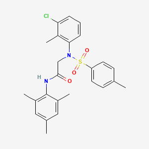 molecular formula C25H27ClN2O3S B3646774 N~2~-(3-chloro-2-methylphenyl)-N~1~-mesityl-N~2~-[(4-methylphenyl)sulfonyl]glycinamide 