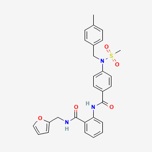 molecular formula C28H27N3O5S B3646826 N-(2-furylmethyl)-2-({4-[(4-methylbenzyl)(methylsulfonyl)amino]benzoyl}amino)benzamide 