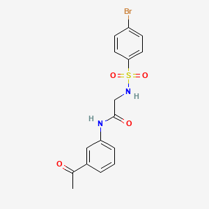 molecular formula C16H15BrN2O4S B3646853 N-(3-acetylphenyl)-2-[(4-bromophenyl)sulfonylamino]acetamide 