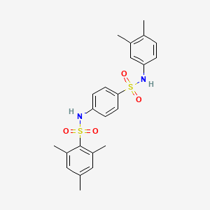molecular formula C23H26N2O4S2 B3646861 N-(4-{[(3,4-dimethylphenyl)amino]sulfonyl}phenyl)-2,4,6-trimethylbenzenesulfonamide 