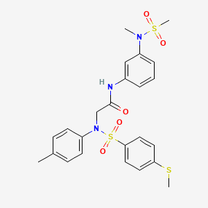 molecular formula C24H27N3O5S3 B3646934 N~1~-{3-[methyl(methylsulfonyl)amino]phenyl}-N~2~-(4-methylphenyl)-N~2~-{[4-(methylthio)phenyl]sulfonyl}glycinamide 