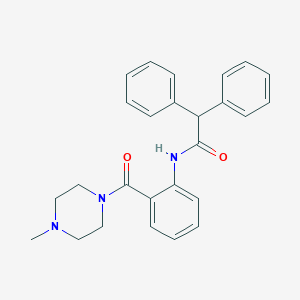 molecular formula C26H27N3O2 B364701 N-[2-(4-methylpiperazine-1-carbonyl)phenyl]-2,2-diphenylacetamide CAS No. 815622-99-2