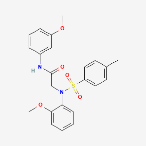 molecular formula C23H24N2O5S B3647072 N-(3-METHOXYPHENYL)-2-[N-(2-METHOXYPHENYL)4-METHYLBENZENESULFONAMIDO]ACETAMIDE 