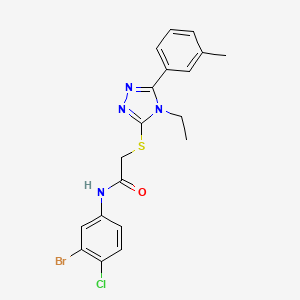 molecular formula C19H18BrClN4OS B3647075 N-(3-bromo-4-chlorophenyl)-2-[[4-ethyl-5-(3-methylphenyl)-1,2,4-triazol-3-yl]sulfanyl]acetamide 