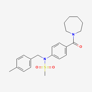 molecular formula C22H28N2O3S B3647106 N-[4-(1-azepanylcarbonyl)phenyl]-N-(4-methylbenzyl)methanesulfonamide 
