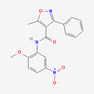 molecular formula C18H15N3O5 B3647126 N-(2-METHOXY-5-NITROPHENYL)-5-METHYL-3-PHENYL-12-OXAZOLE-4-CARBOXAMIDE 