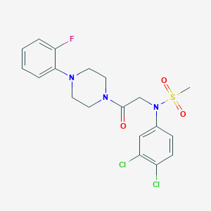 molecular formula C19H20Cl2FN3O3S B3647153 N-(3,4-dichlorophenyl)-N-{2-[4-(2-fluorophenyl)-1-piperazinyl]-2-oxoethyl}methanesulfonamide 
