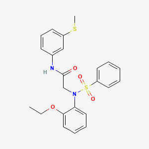molecular formula C23H24N2O4S2 B3647175 N~2~-(2-ethoxyphenyl)-N~1~-[3-(methylthio)phenyl]-N~2~-(phenylsulfonyl)glycinamide 