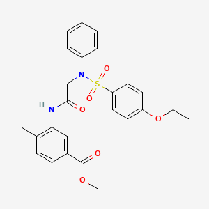molecular formula C25H26N2O6S B3647190 methyl 3-({N-[(4-ethoxyphenyl)sulfonyl]-N-phenylglycyl}amino)-4-methylbenzoate 