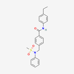 molecular formula C23H24N2O3S B3647234 N-(4-ethylphenyl)-4-{[(methylsulfonyl)(phenyl)amino]methyl}benzamide 