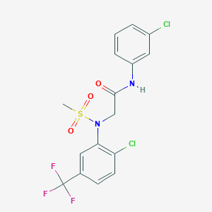 molecular formula C16H13Cl2F3N2O3S B3647262 N~1~-(3-chlorophenyl)-N~2~-[2-chloro-5-(trifluoromethyl)phenyl]-N~2~-(methylsulfonyl)glycinamide 