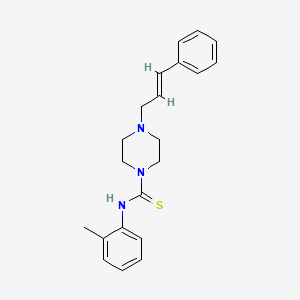 molecular formula C21H25N3S B3647289 N-(2-methylphenyl)-4-[(2E)-3-phenylprop-2-en-1-yl]piperazine-1-carbothioamide 