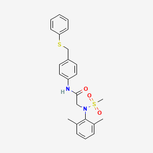 molecular formula C24H26N2O3S2 B3647332 N~2~-(2,6-dimethylphenyl)-N~2~-(methylsulfonyl)-N~1~-{4-[(phenylthio)methyl]phenyl}glycinamide 