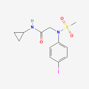 molecular formula C12H15IN2O3S B3647384 N-cyclopropyl-2-(4-iodo-N-methylsulfonylanilino)acetamide 