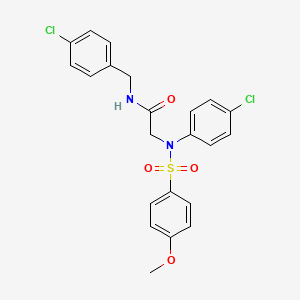 molecular formula C22H20Cl2N2O4S B3647442 N~1~-(4-chlorobenzyl)-N~2~-(4-chlorophenyl)-N~2~-[(4-methoxyphenyl)sulfonyl]glycinamide 