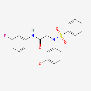 molecular formula C21H19FN2O4S B3647449 N~1~-(3-fluorophenyl)-N~2~-(3-methoxyphenyl)-N~2~-(phenylsulfonyl)glycinamide 